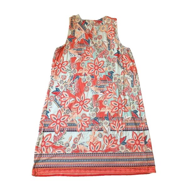 $99 J. Jill FLORAL PRINT RAYON SPANDEX SLEEVELESS DRESS Womens Size Large L - Picture 7 of 8